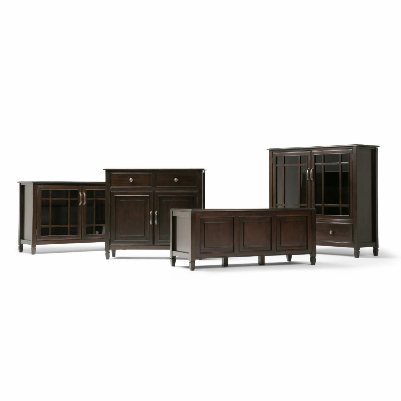 Buy π Brooklyn & Max Assembly Required Accent Cabinets & Decorative Chests Brooklyn + Max Somerset Pine Wood Glass Door Storage Cabinet With 2 Drawers π - Image 4