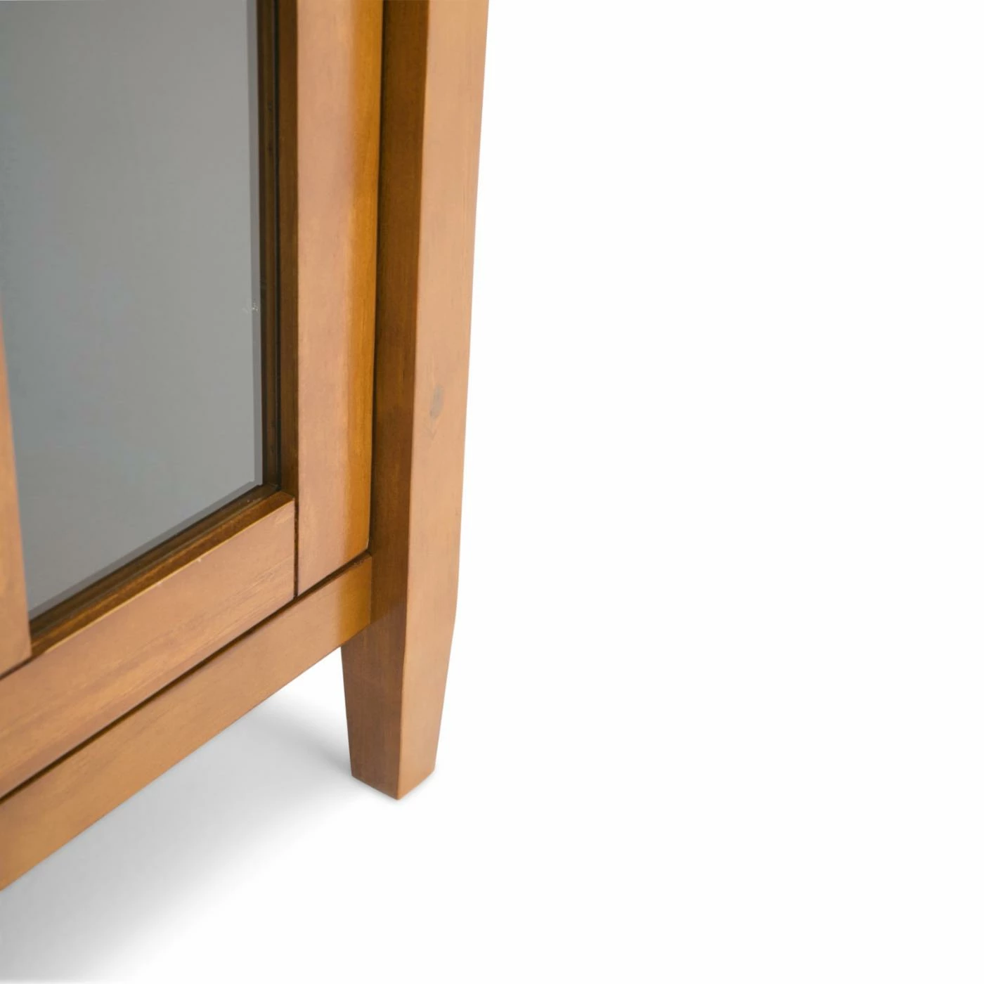 Best Sale 🔔 Assembly Required Accent Cabinets & Decorative Chests HN Home Murray Coastal Pine Wood Glass Door Storage Cabinet 🤩 - Image 4