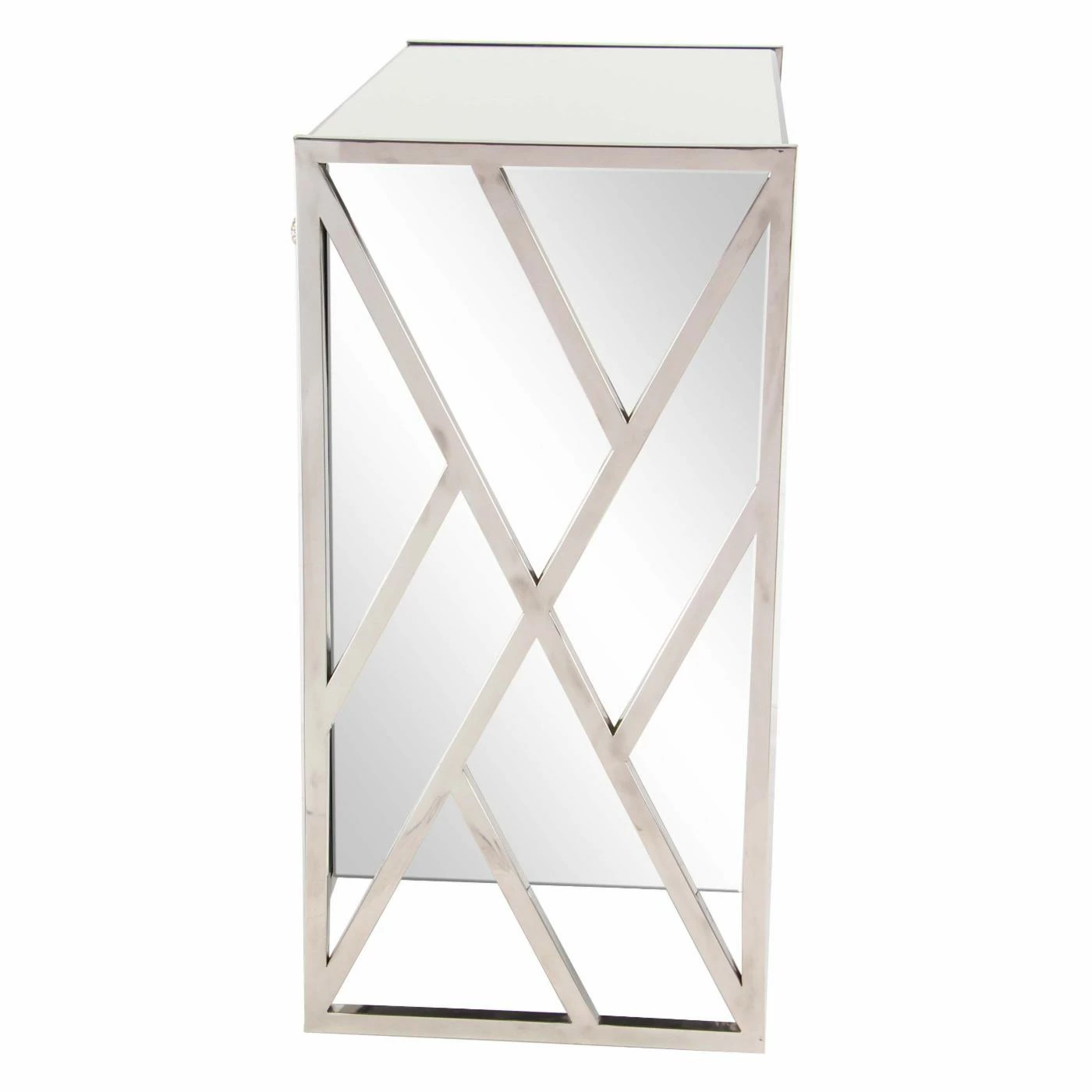 Flash Sale β Fully Assembled Accent Cabinets & Decorative Chests DecMode Modern Wood And Stainless Steel 3 Drawer Mirrored Decorative Chest π - Image 4