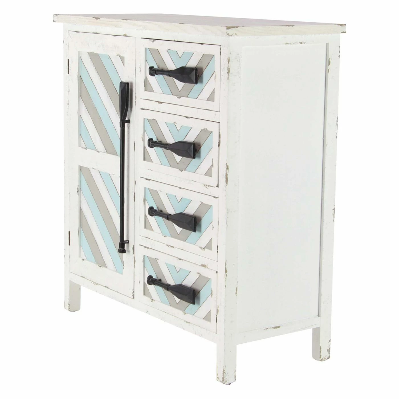 Flash Sale ✨ Fully Assembled Accent Cabinets & Decorative Chests DecMode Coastal Wooden Chest With Oar Handles ⌛ - Image 4