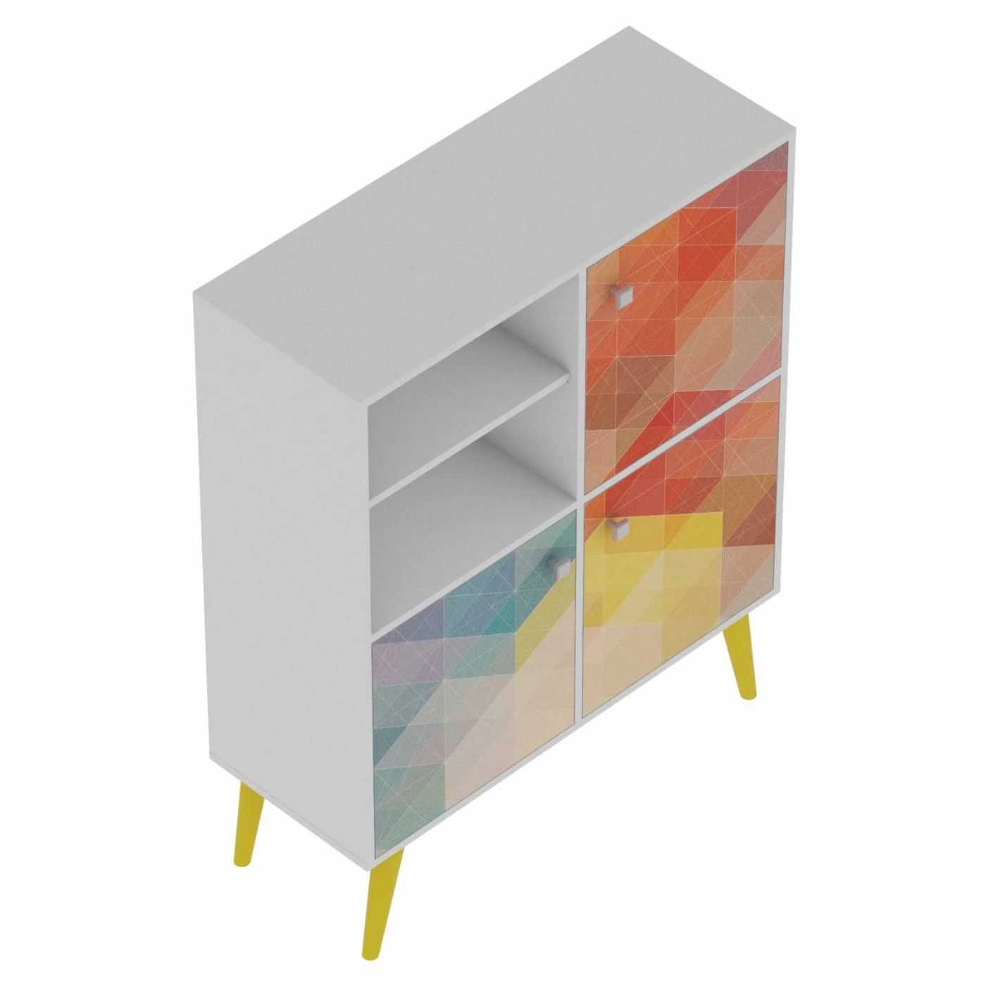 Outlet 👏 Assembly Required Accent Cabinets & Decorative Chests Manhattan Comfort Avesta Funky Colorful Double Cabinet 😉 - Image 6