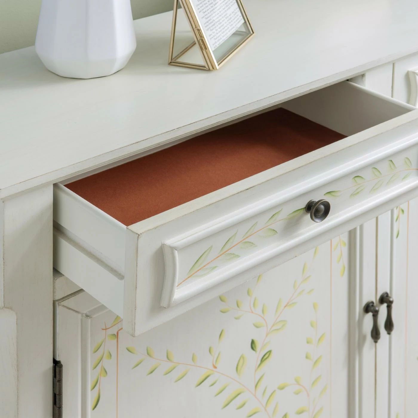 Best Sale 🎉 Fully Assembled Accent Cabinets & Decorative Chests Powell Hand Painted 2 Door Console - White ⌛ - Image 7