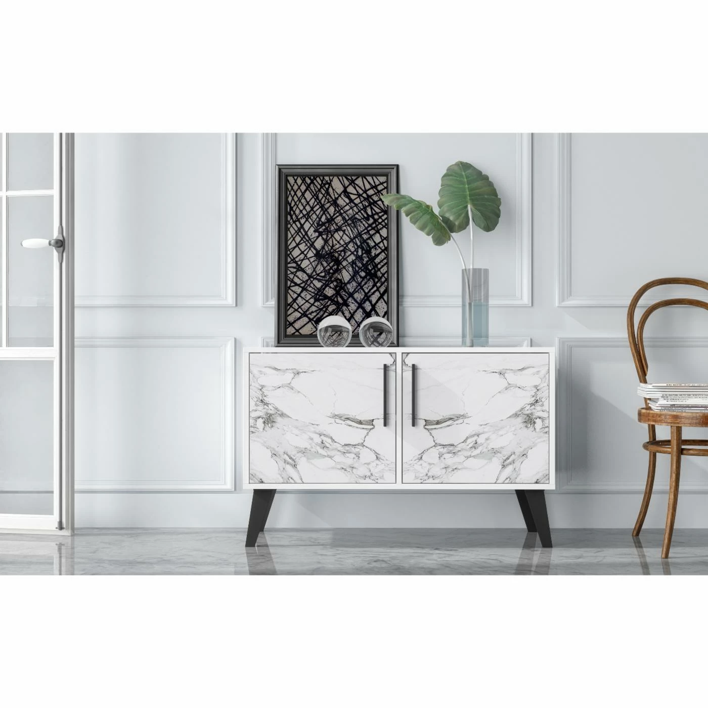 Coupon ๐ Assembly Required Accent Cabinets & Decorative Chests Manhattan Comfort Amsterdam Mid-Century/Modern Marbled 2 Door Accent Chest ๐ - Image 9