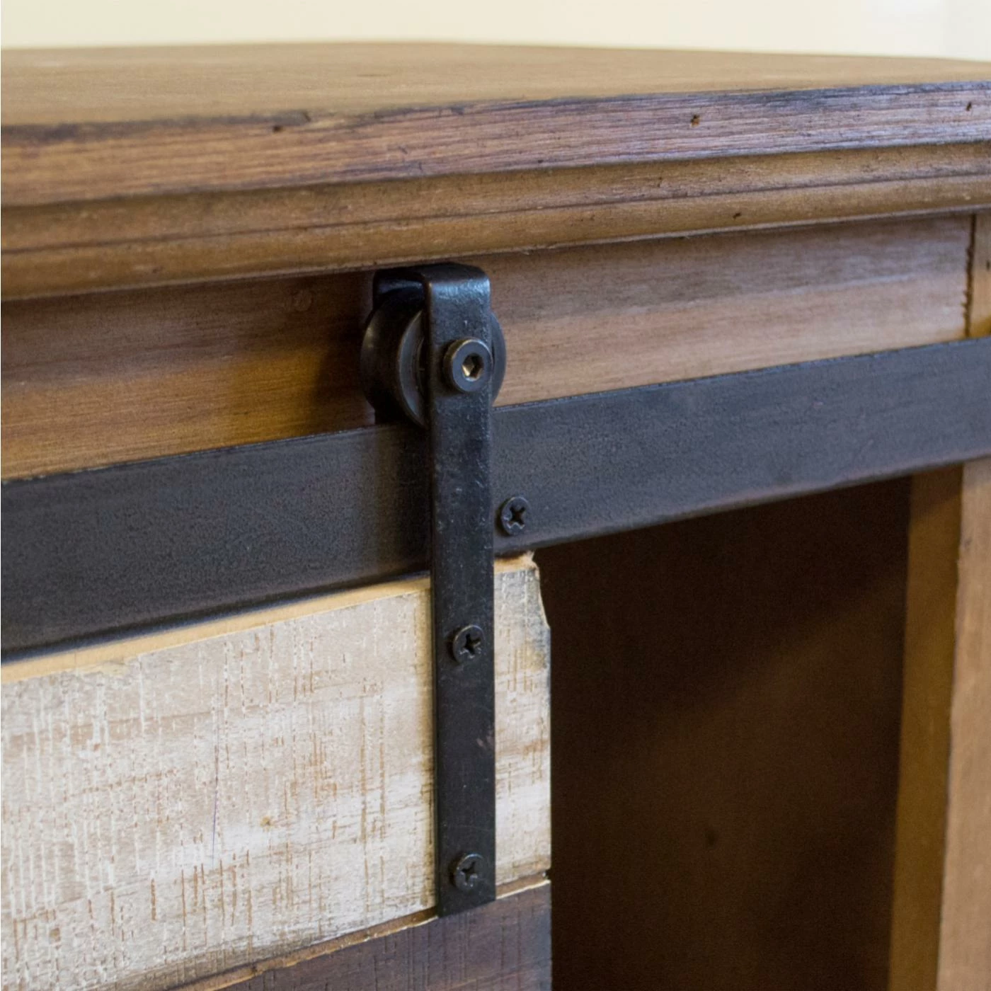 Best Pirce 𧨠Wood Accent Cabinets & Decorative Chests OS Home And Office Furniture Home Rustic Farm House, Antique Barn Door, Multi Color Wood Pantry With Four Drawers And Two Shelves π€© - Image 8