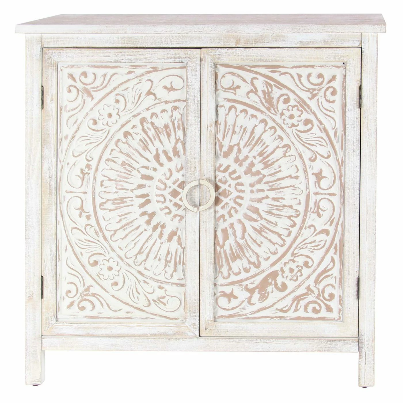 Coupon ๐ Fully Assembled Accent Cabinets & Decorative Chests DecMode Traditional Carved Design 2 Door Wooden Cabinet โ๏ธ - Image 9