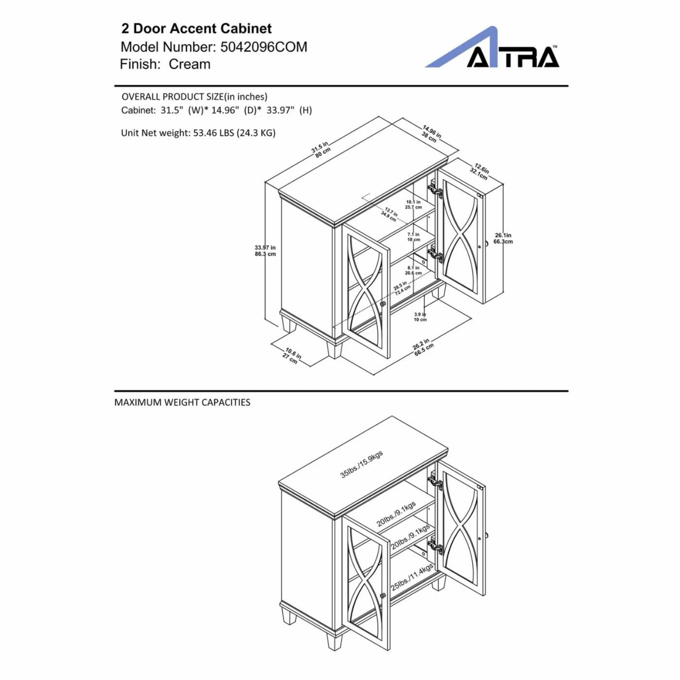 Wholesale ๐ Assembly Required Accent Cabinets & Decorative Chests Altra Furniture X-Design 2 Door Decorative Chest ๐งจ - Image 10