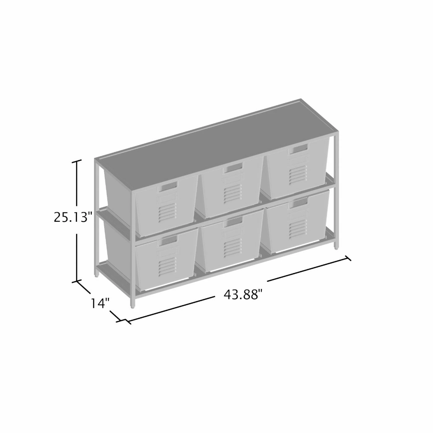 Best Sale 𧨠Assembly Required Accent Cabinets & Decorative Chests Furniture Of America Eldo Industrial Style 6 Bin Storage Case π€© - Image 5