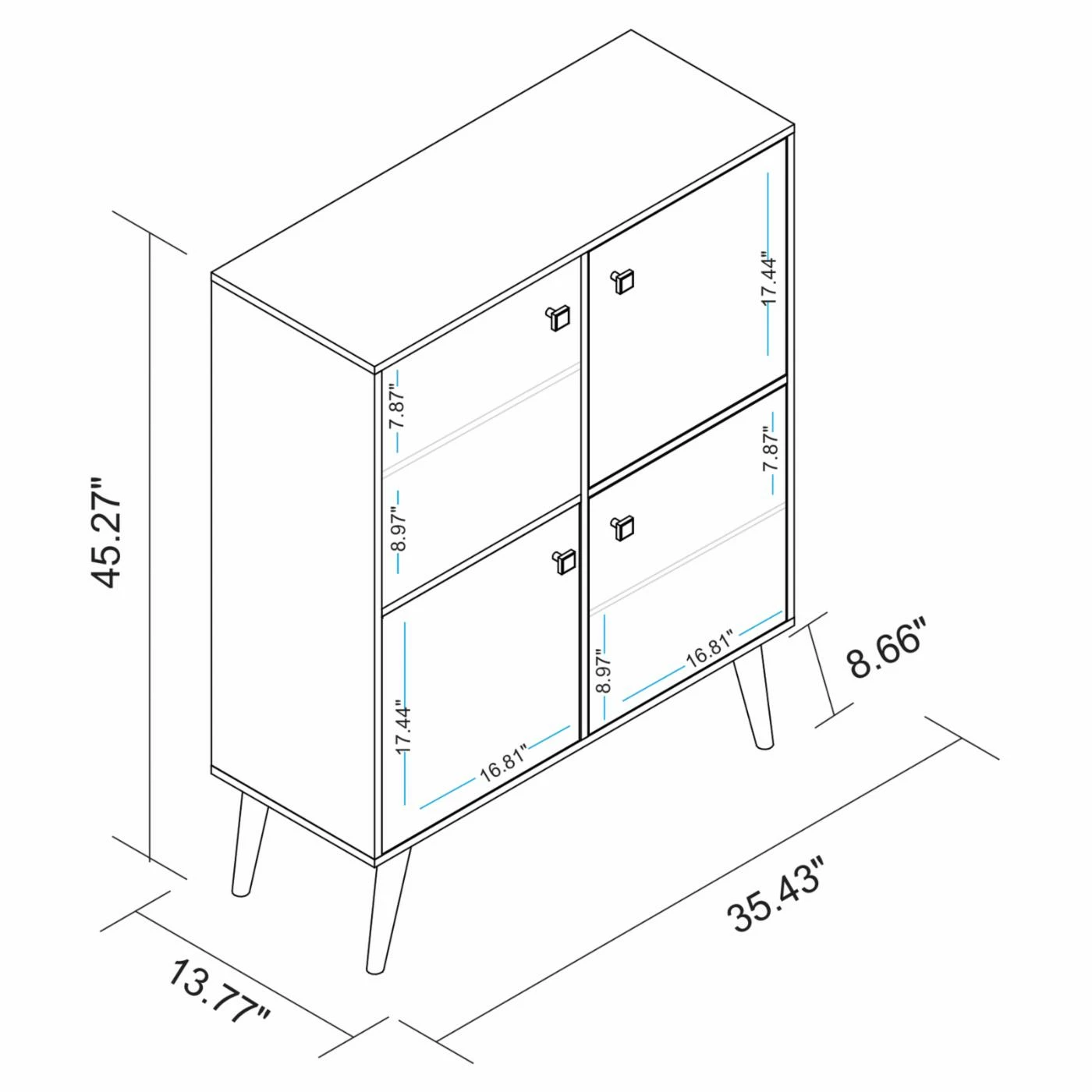 Outlet 👏 Assembly Required Accent Cabinets & Decorative Chests Manhattan Comfort Avesta Funky Colorful Double Cabinet 😉 - Image 8