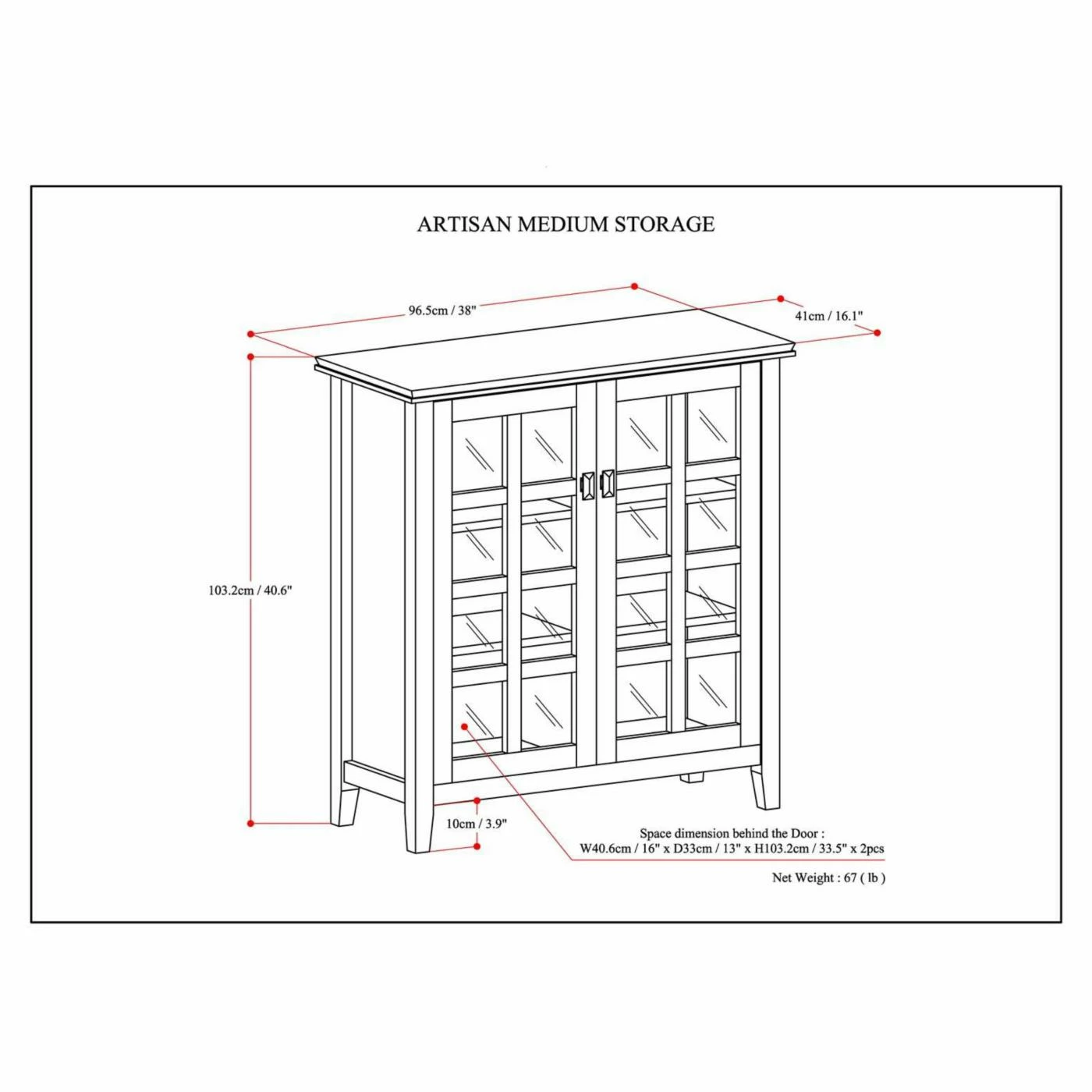 Discount โญ Brooklyn & Max Assembly Required Accent Cabinets & Decorative Chests Brooklyn + Max Holden Pine Wood Glass Door 30 In. Storage Cabinet ๐ - Image 10