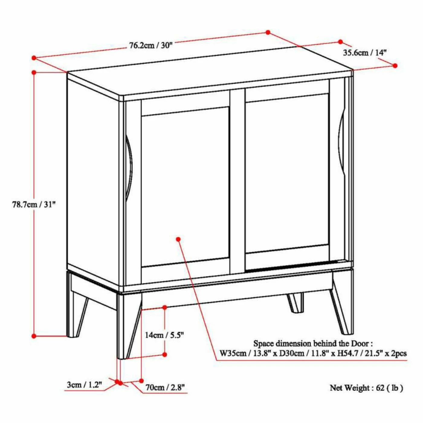 Promo ๐ Brooklyn & Max Assembly Required Accent Cabinets & Decorative Chests Brooklyn + Max Thompson Solid Hardwood Sliding 2 Door Storage Cabinet ๐ - Image 8