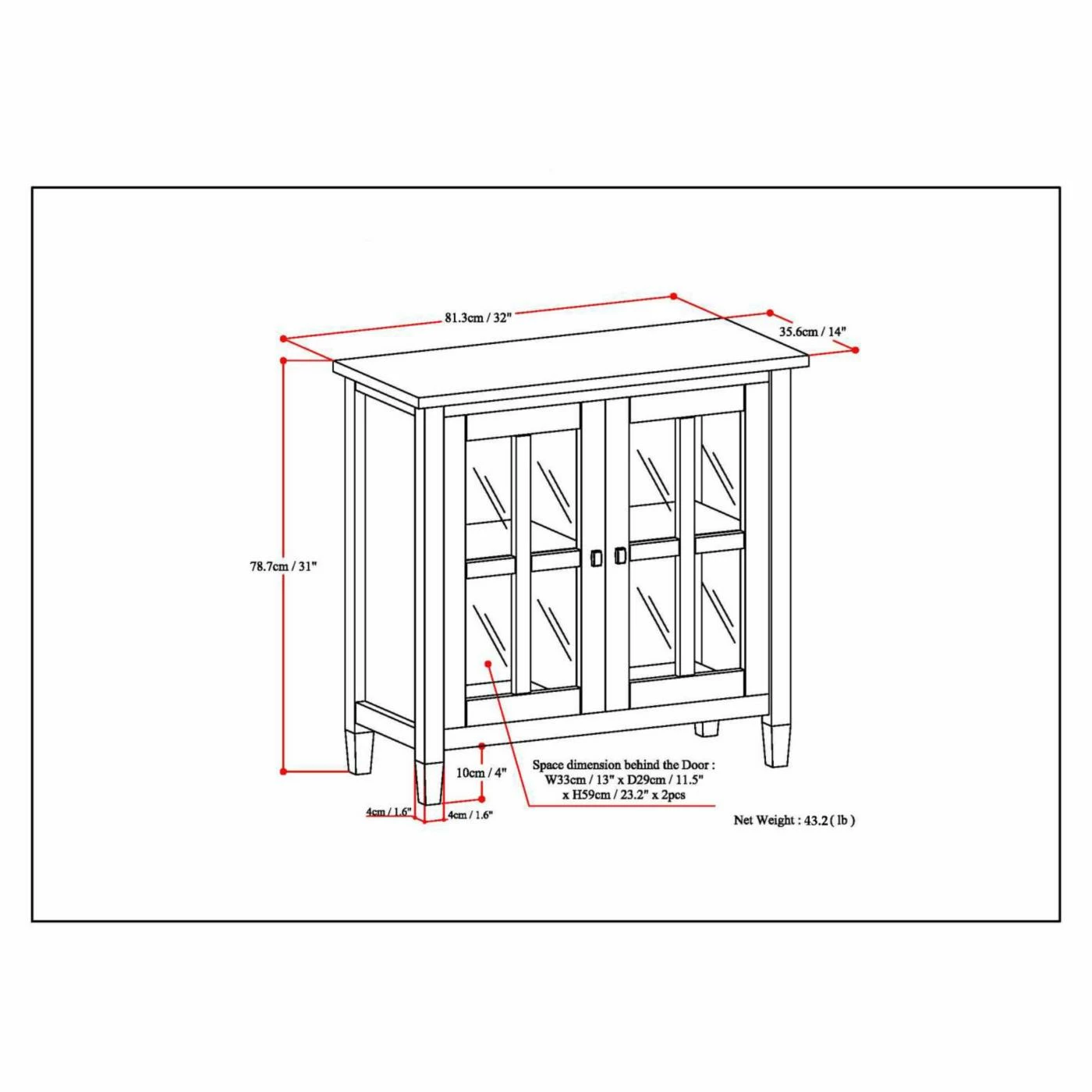 Best Sale 🔔 Assembly Required Accent Cabinets & Decorative Chests HN Home Murray Coastal Pine Wood Glass Door Storage Cabinet 🤩 - Image 10