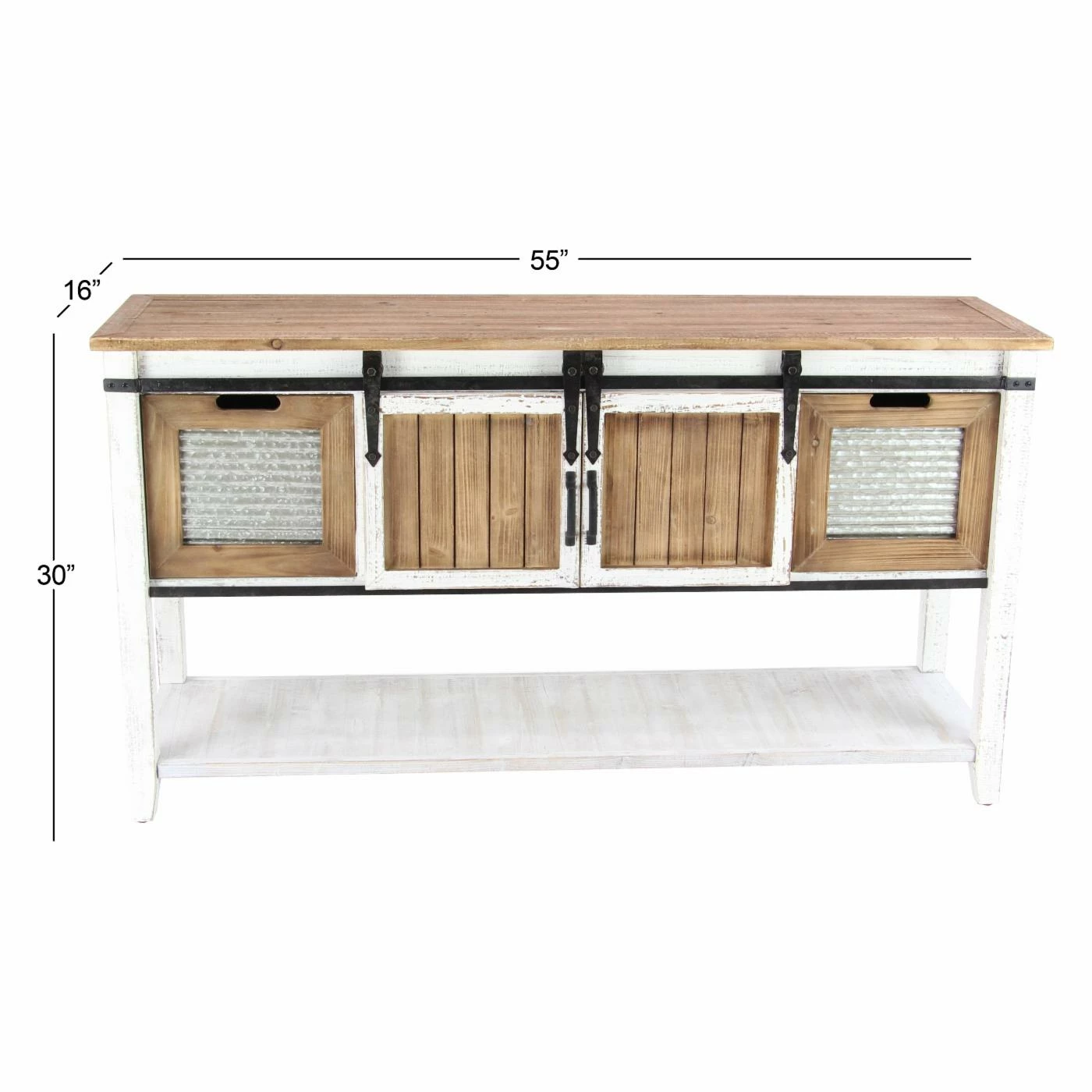 Flash Sale π Fully Assembled Accent Cabinets & Decorative Chests DecMode Traditional Louvered And Slatted Wood And Iron Console Cabinet π― - Image 8