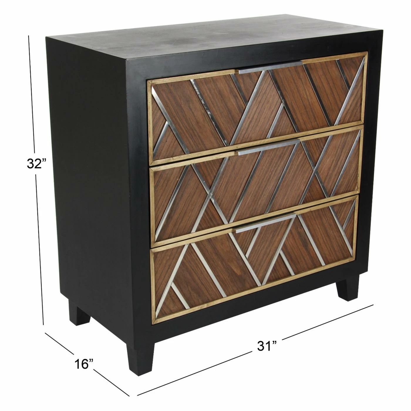 Deals ⭐ Fully Assembled Accent Cabinets & Decorative Chests DecMode Contemporary Wooden 3 Drawer Decorative Chest ⭐ - Image 7