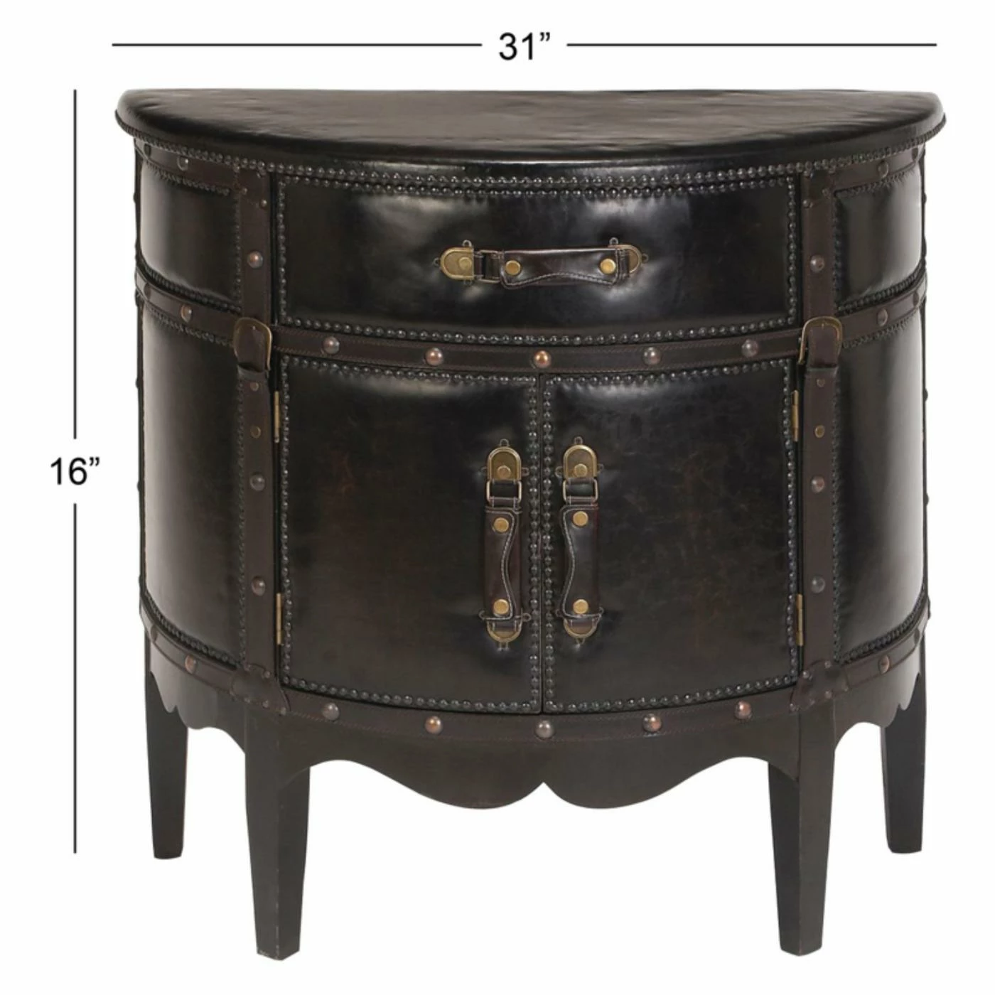 Outlet π Fully Assembled Accent Cabinets & Decorative Chests DecMode Wood And Faux Leather Cabinet π - Image 3