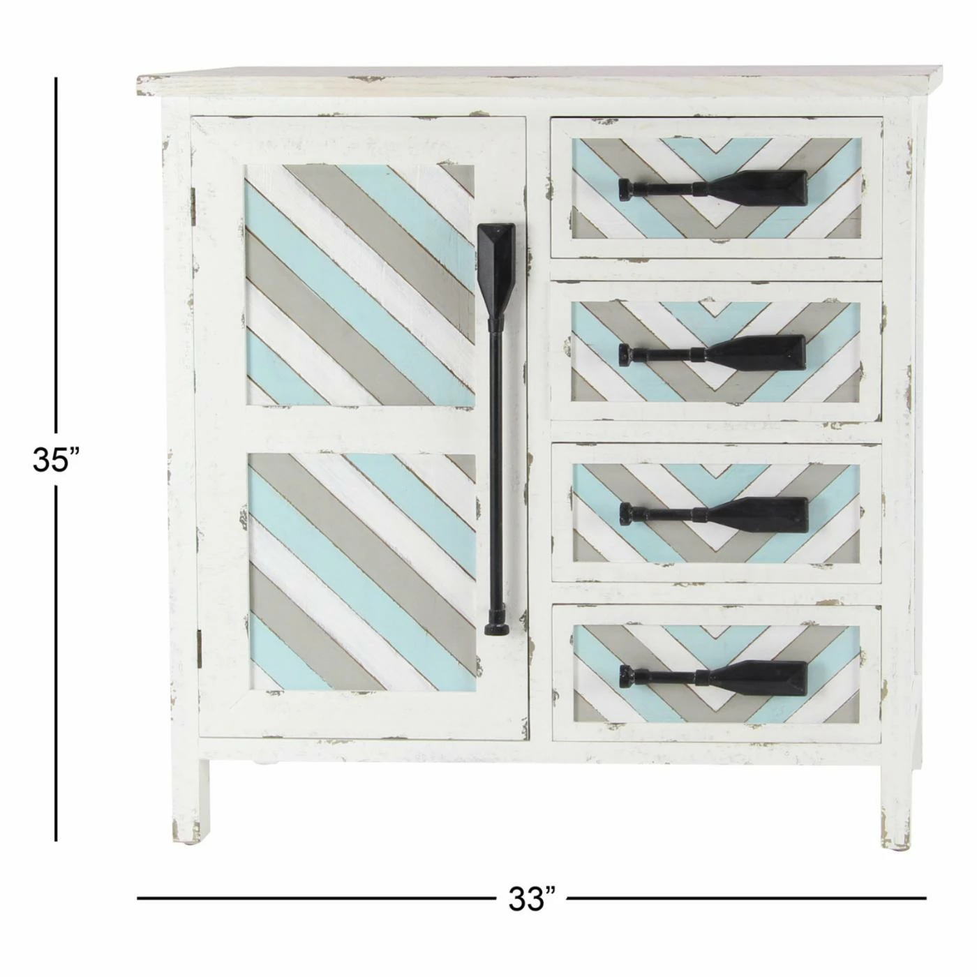 Flash Sale ✨ Fully Assembled Accent Cabinets & Decorative Chests DecMode Coastal Wooden Chest With Oar Handles ⌛ - Image 7