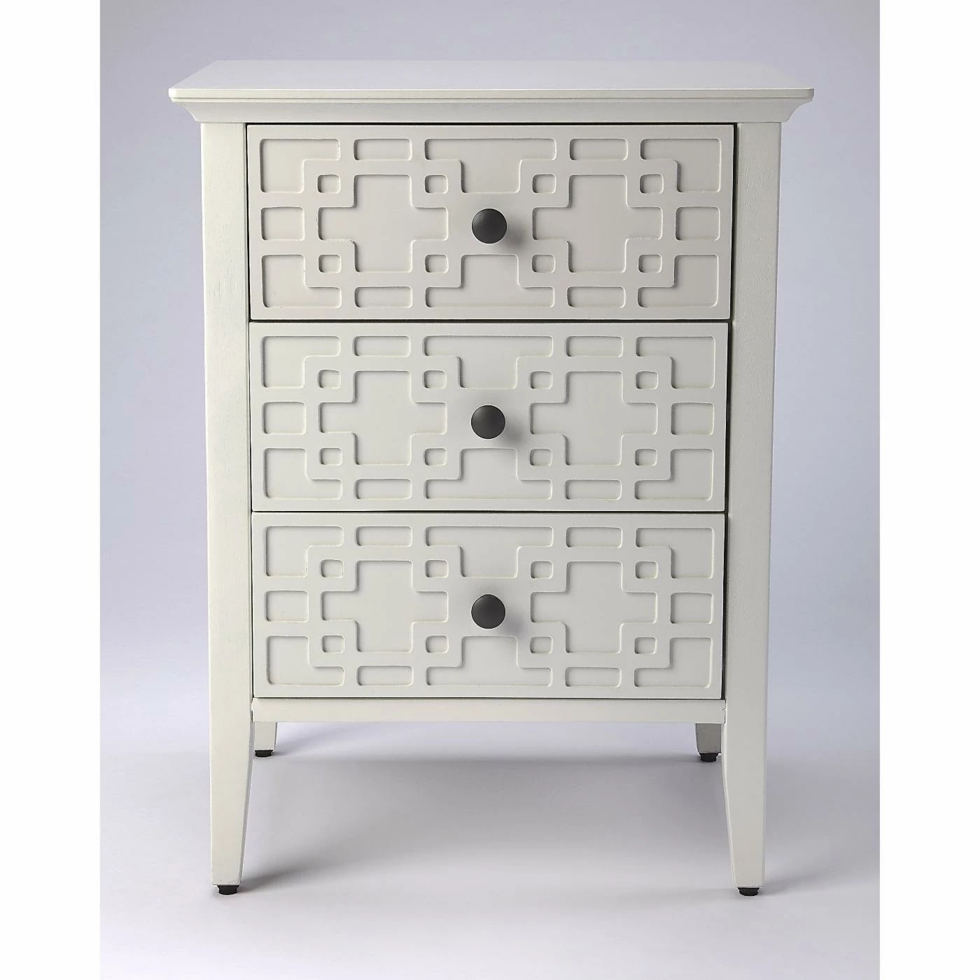 Best deal 🎁 Fully Assembled Accent Cabinets & Decorative Chests Butler Specialty Kinsley Glossy White 3-Drawer Accent Chest 👍 - Image 3