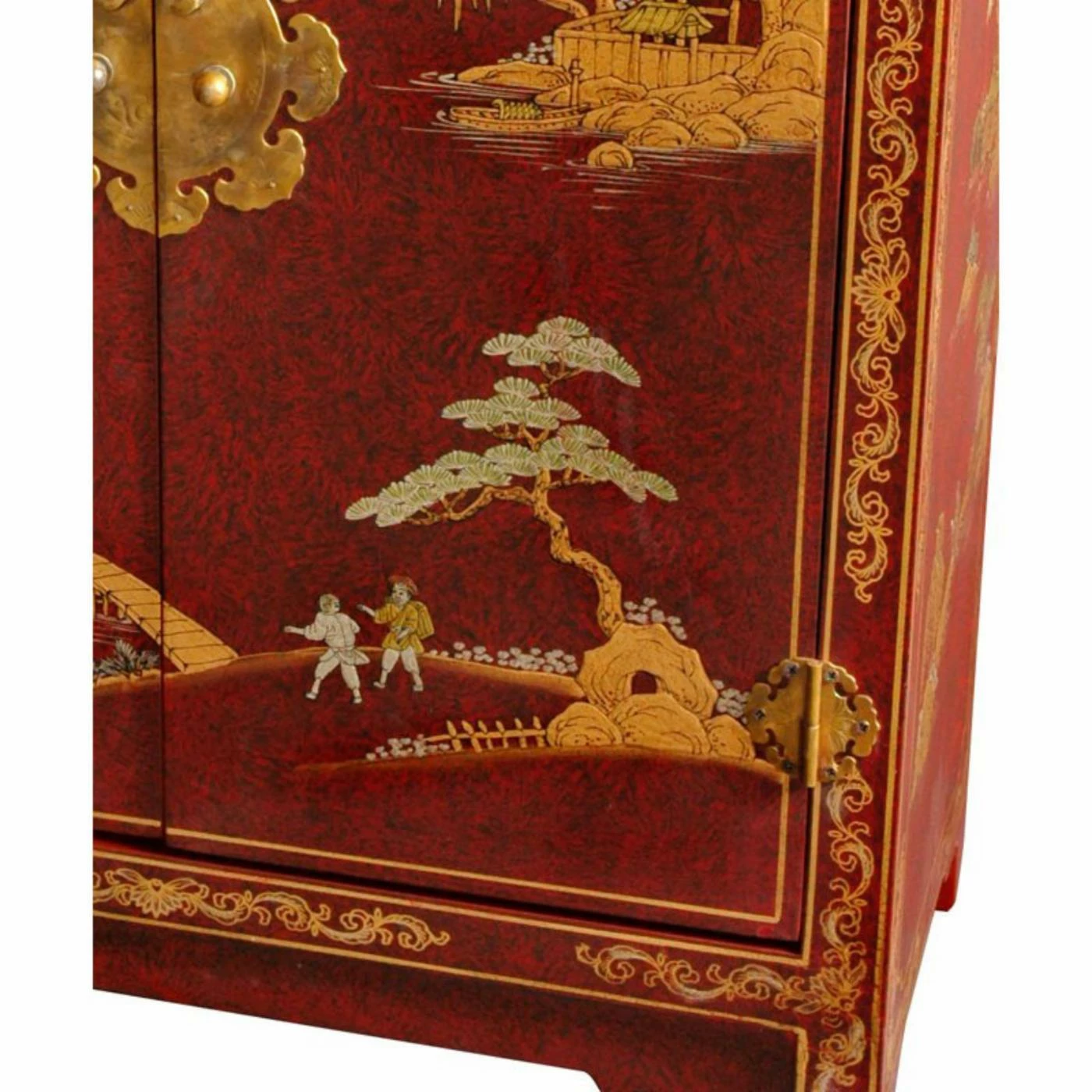 Flash Sale 😉 Fully Assembled Accent Cabinets & Decorative Chests Oriental Furniture Red Lacquer Cabinet 🎉 - Image 3