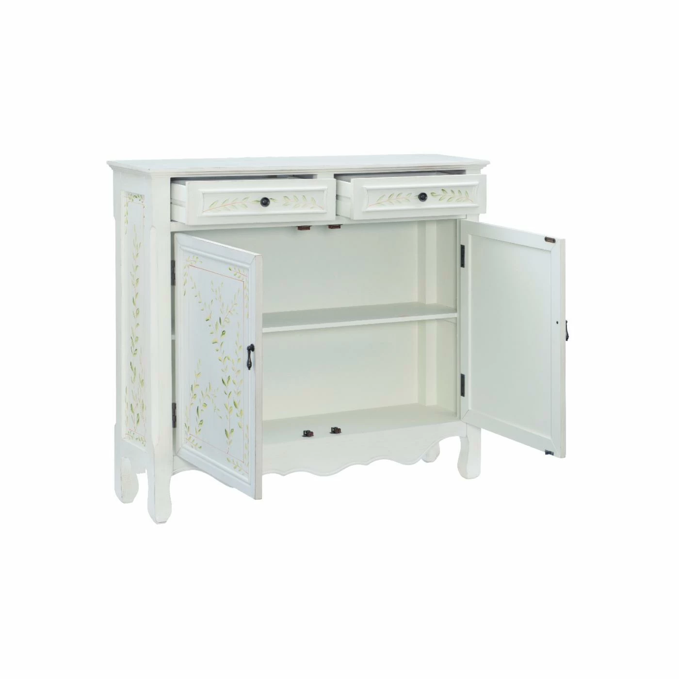 Best Sale 🎉 Fully Assembled Accent Cabinets & Decorative Chests Powell Hand Painted 2 Door Console - White ⌛ - Image 3
