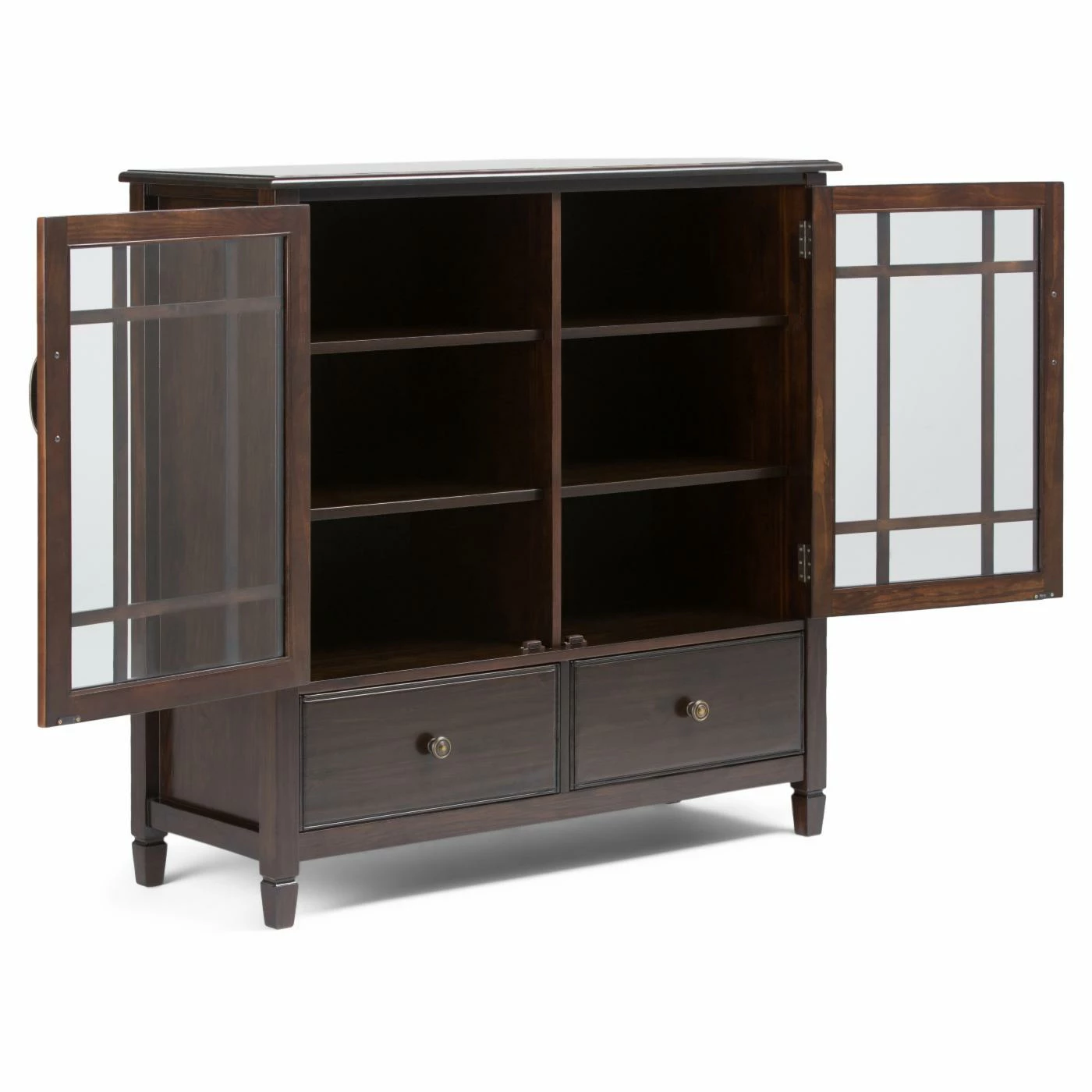 Buy π Brooklyn & Max Assembly Required Accent Cabinets & Decorative Chests Brooklyn + Max Somerset Pine Wood Glass Door Storage Cabinet With 2 Drawers π - Image 3