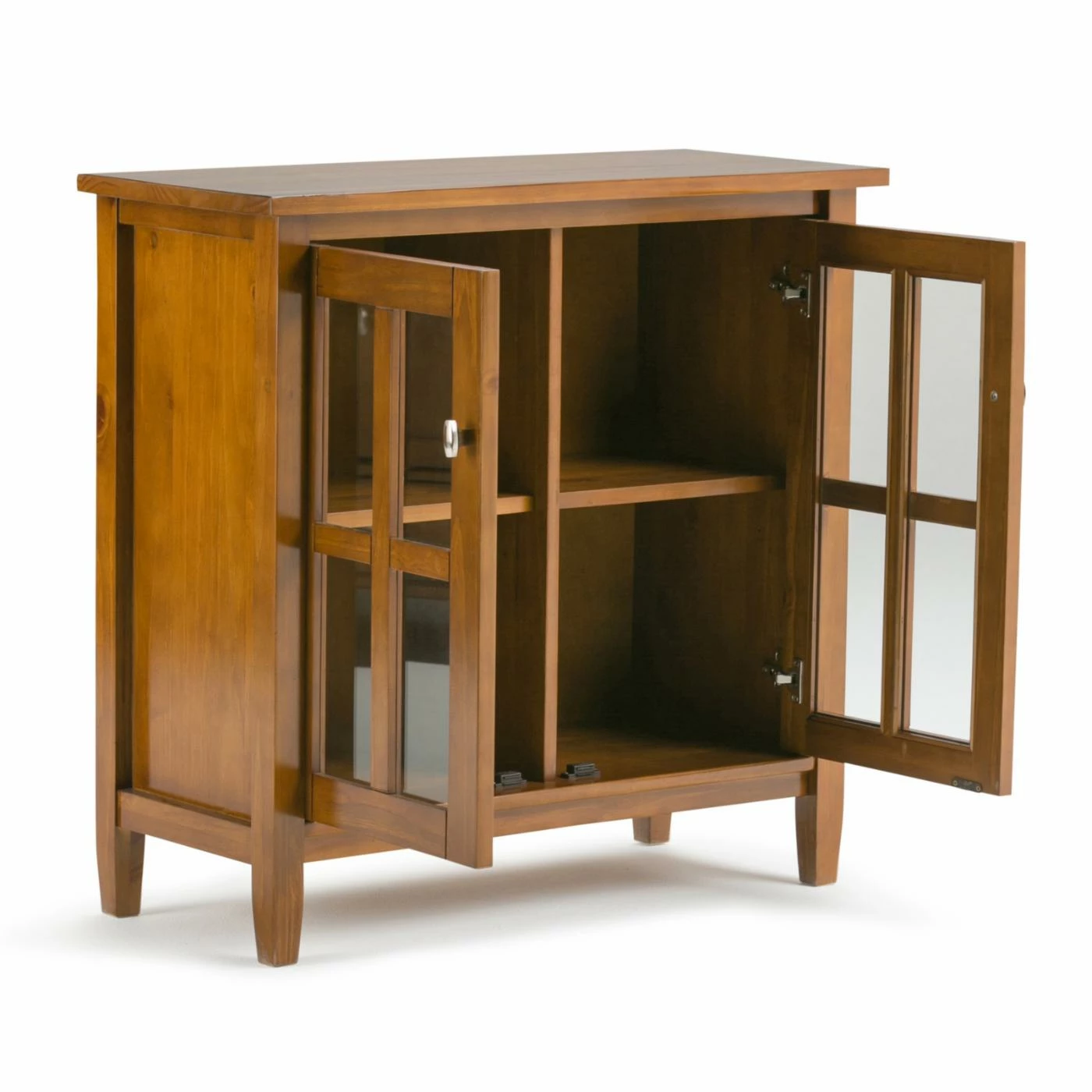 Best Sale 🔔 Assembly Required Accent Cabinets & Decorative Chests HN Home Murray Coastal Pine Wood Glass Door Storage Cabinet 🤩 - Image 3
