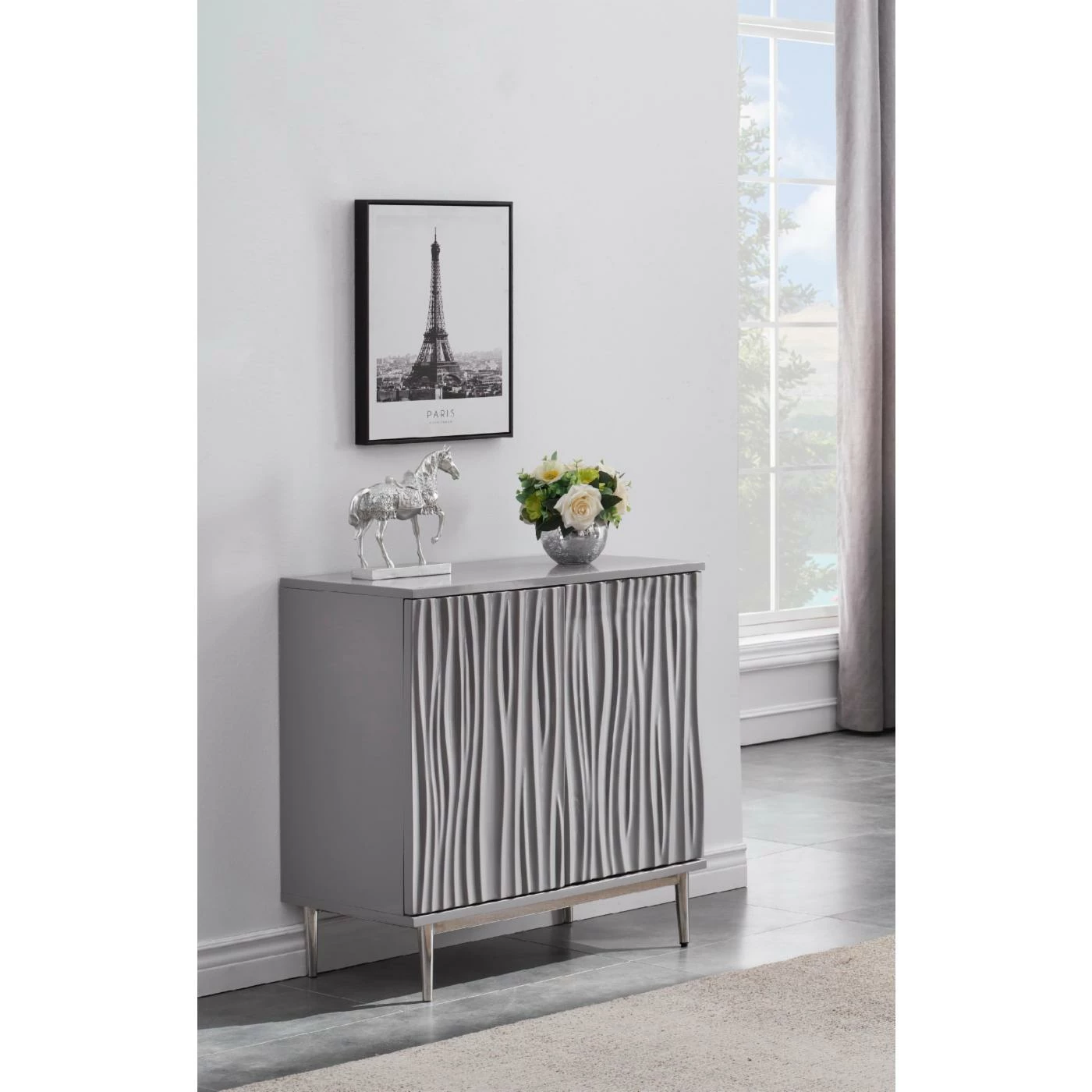 Best Sale ๐งจ Fully Assembled Accent Cabinets & Decorative Chests Coast To Coast Imports Waves 2 Door Accent Cabinet ๐ - Image 2