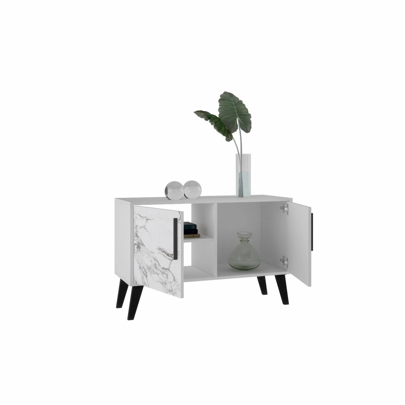 Coupon ๐ Assembly Required Accent Cabinets & Decorative Chests Manhattan Comfort Amsterdam Mid-Century/Modern Marbled 2 Door Accent Chest ๐ - Image 2