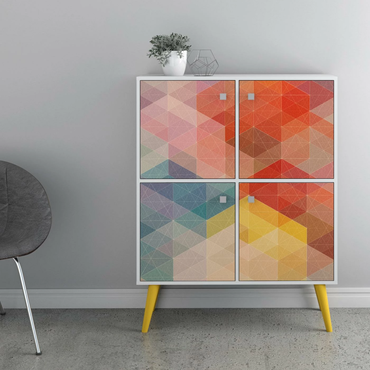 Outlet 👏 Assembly Required Accent Cabinets & Decorative Chests Manhattan Comfort Avesta Funky Colorful Double Cabinet 😉 - Image 2