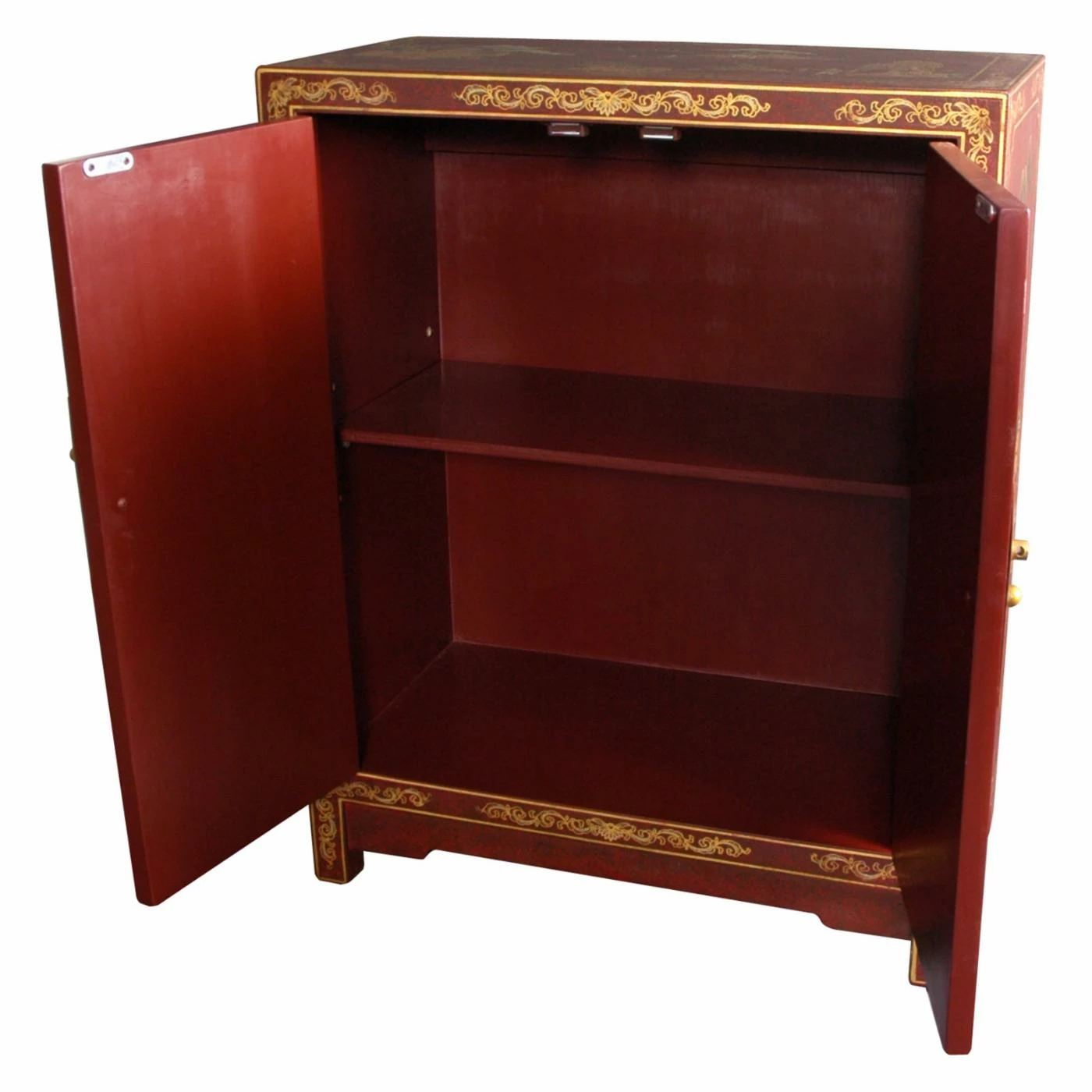 Flash Sale 😉 Fully Assembled Accent Cabinets & Decorative Chests Oriental Furniture Red Lacquer Cabinet 🎉 - Image 2