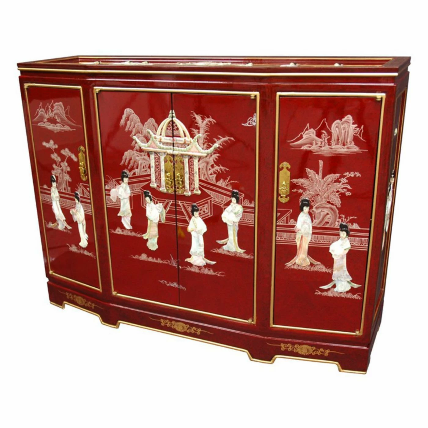 Flash Sale ⌛ Fully Assembled Accent Cabinets & Decorative Chests Oriental Furniture Red Slant Front Cabinet ⌛ - Image 2