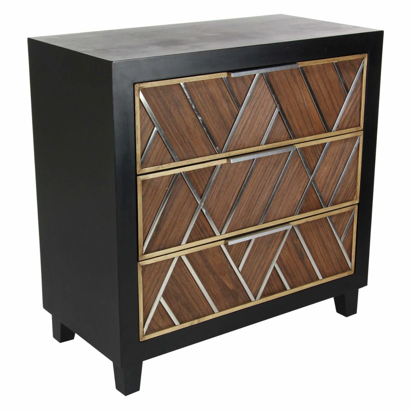 Deals ⭐ Fully Assembled Accent Cabinets & Decorative Chests DecMode Contemporary Wooden 3 Drawer Decorative Chest ⭐ - Image 2