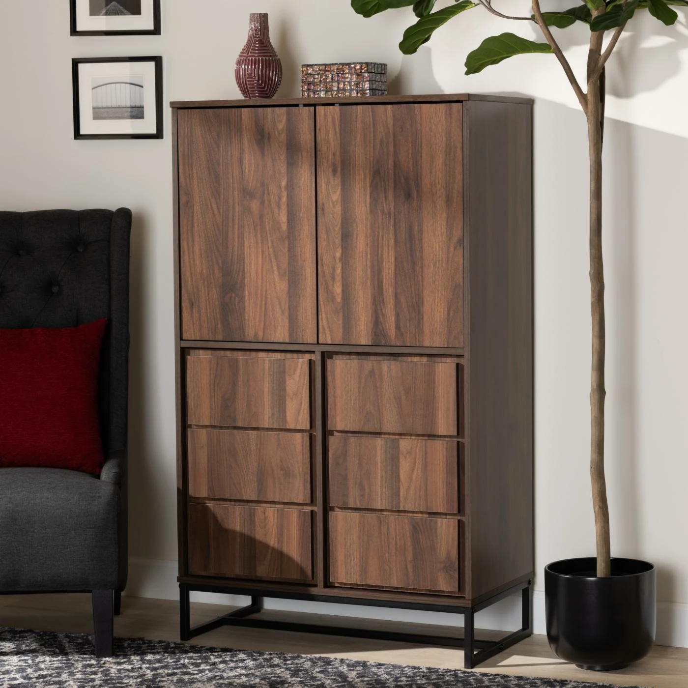 Brand new π₯ Baxon Studio Assembly Required Accent Cabinets & Decorative Chests Baxton Studio Neil Storage Cabinet π - Image 2