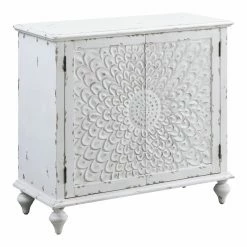 Best reviews of ❤️ Assembly Required Accent Cabinets & Decorative Chests Acme Furniture Daray Accent Cabinet With Petal Pattern 🧨