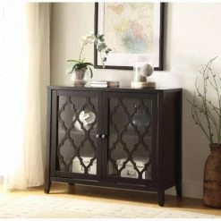 Top 10 🎉 Assembly Required Accent Cabinets & Decorative Chests Benzara Accent Chest With 2 Glass Doors ❤️