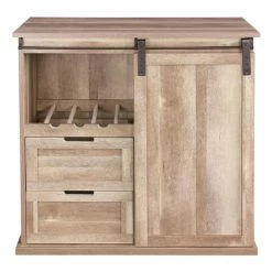 Hot Sale ๐ Assembly Required Accent Cabinets & Decorative Chests Boraam Weston Sliding Barn Door Wine Cabinet ๐