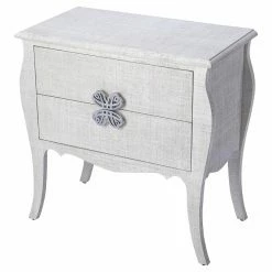 Cheap 🌟 Fully Assembled Accent Cabinets & Decorative Chests Butler Specialty Felicia White Raffia Accent Chest 🥰