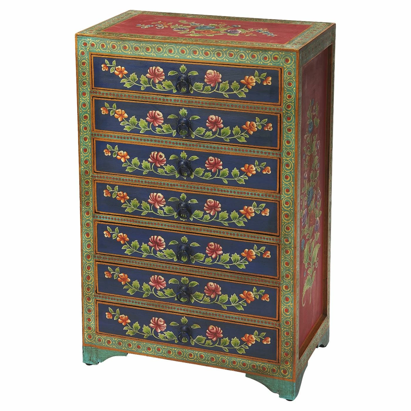 Buy π Fully Assembled Accent Cabinets & Decorative Chests Butler Specialty Zara Hand Painted 7 Drawer Accent Chest π€©