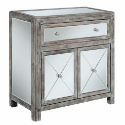 Wholesale 🤩 Assembly Required Accent Cabinets & Decorative Chests Convenience Concepts Gold Coast Vineyard Mirrored Cabinet 🔔
