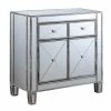 Buy 🛒 Fully Assembled Accent Cabinets & Decorative Chests Convenience Concepts Gold Coast Vineyard 2 Drawer Mirrored Cabinet ❤️