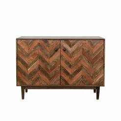 Hot Sale 💯 Some Assembly Required Accent Cabinets & Decorative Chests Creative Co-Op Mango Wood Chevron Pattern Accent Cabinet 😍