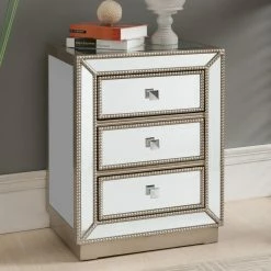 Best Pirce 😀 Assembly Required Accent Cabinets & Decorative Chests Coast To Coast Mirrored 3 Drawer Chest ❤️