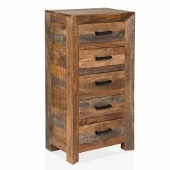 Promo 🎁 Assembly Required Accent Cabinets & Decorative Chests Furniture Of America Hymera Weathered Natural Tone 5-Drawer Chest 🥰