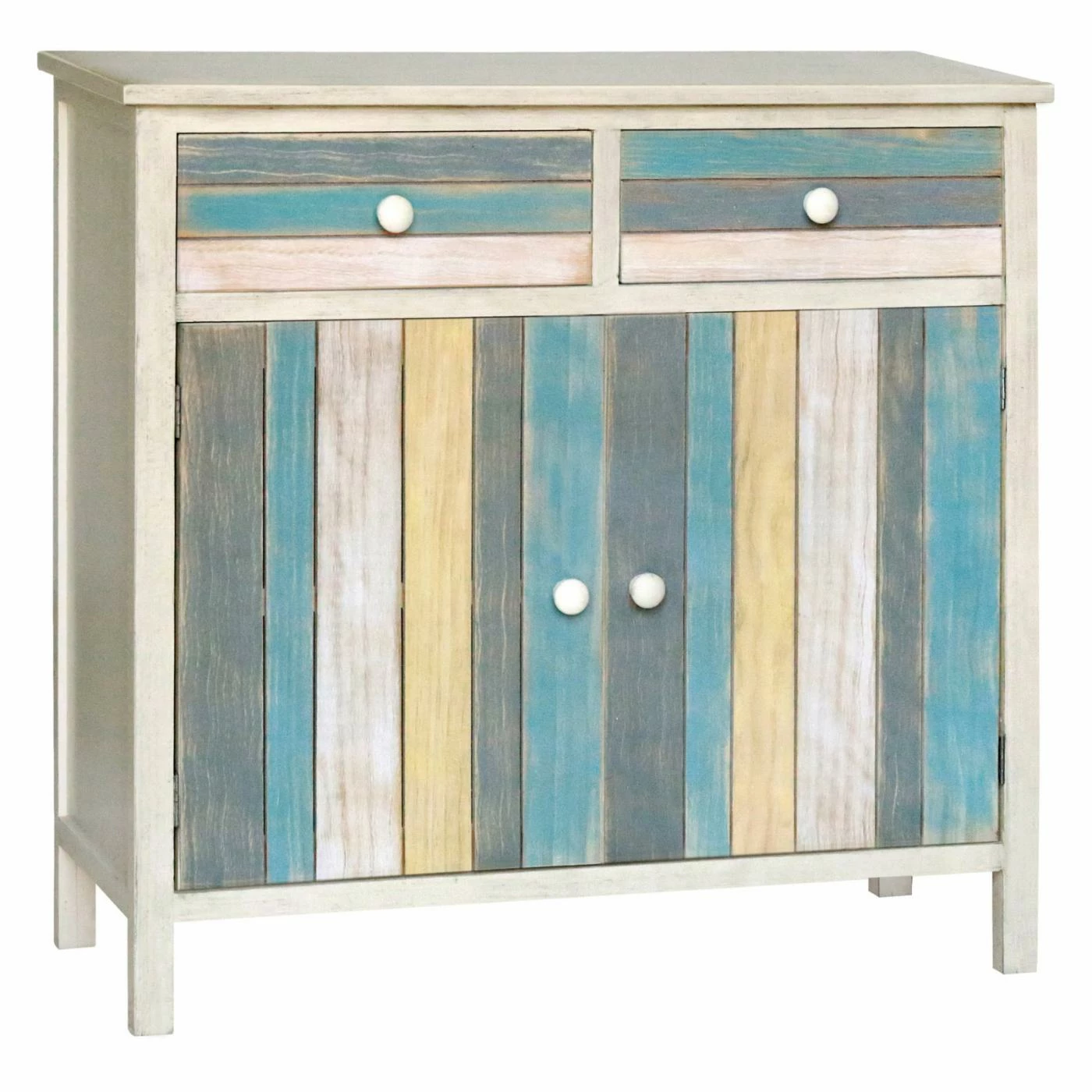 Best deal ⭐ Fully Assembled Accent Cabinets & Decorative Chests Gallerie Decor Seaside Two Door Cabinet With Two Drawers ❤️