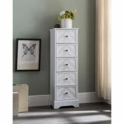 Budget 🤩 K&B Furniture Assembly Required Accent Cabinets & Decorative Chests K&B Furniture R0445 Wood 5 Drawer Accent Cabinet 🎉