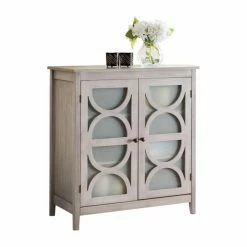 Best deal 😍 K&B Furniture Glass Accent Cabinets & Decorative Chests K&B Furniture Gray Wash 2 Door Accent Cabinet 🎁