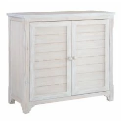 Budget 🔥 Wood Accent Cabinets & Decorative Chests Powell Lannie Shutter Door Cabinet - Whitewash ✨
