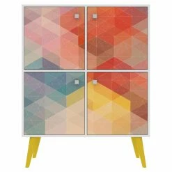 Outlet ๐ Assembly Required Accent Cabinets & Decorative Chests Manhattan Comfort Avesta Funky Colorful Double Cabinet ๐