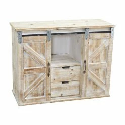 Best Pirce ✨ Fully Assembled Accent Cabinets & Decorative Chests Nearly Natural Double Barn Door Chest 💯