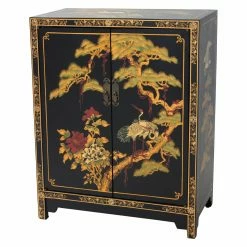 Brand new 👏 Fully Assembled Accent Cabinets & Decorative Chests Oriental Furniture Black Lacquer Cabinet 😉