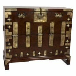 Cheapest 🤩 Wood Accent Cabinets & Decorative Chests Oriental Furniture Korean Bandaji 2 Drawer Blanket Chest ⭐