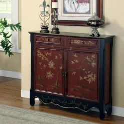 New 💯 Fully Assembled Accent Cabinets & Decorative Chests Powell Oriental 2 Door Console - Red 🔥